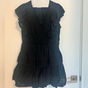 Black Ruffled Sleeveless Dress
